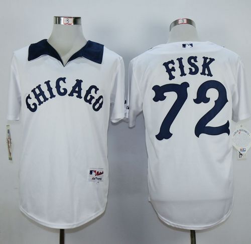 White Sox #72 Carlton Fisk White 1976 Turn Back The Clock Stitched MLB Jersey